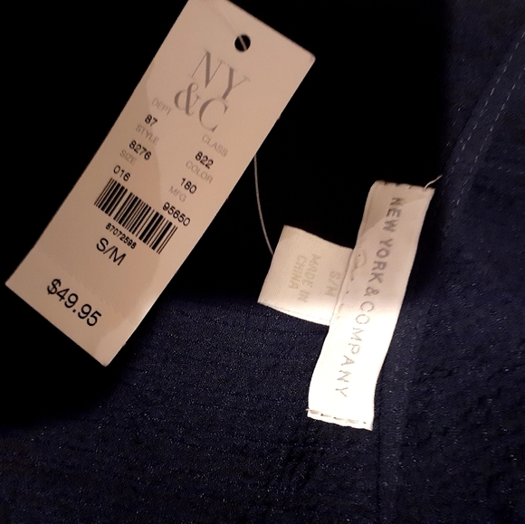 NEW YORK AND CO. BLUE TUNIC SZ MED D630 - Picture 15 of 15